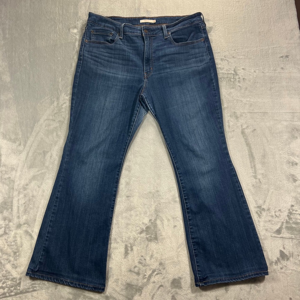 LEVIS 726 Flare Jeans Womens 34 Dark Wash Blue High Rise Casual Western Modern